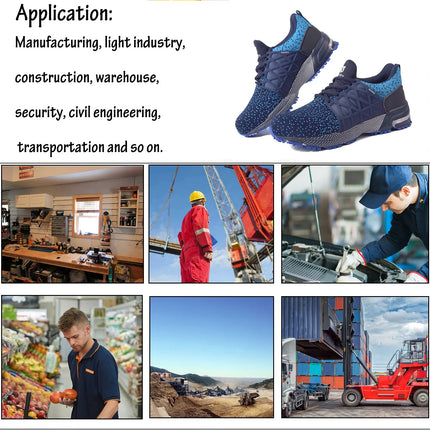 SUADEX Safety Shoes Breathable Steel Toe Boots Anti-smashing Safety Work Shoes Lightweight Men Women Work Sneaker EUR Size 37-48-KarWorkwear