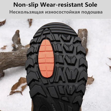 Brand Winter Men's Boots Warm Men's Snow Boots High Quality Leather Waterproof Men Sneakers Outdoor Men Hiking Boots Work Shoes