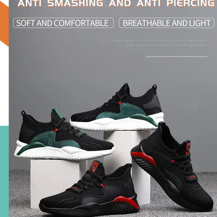 Security Casual Sneakers Men Shoes Work Boots Steel Toe Shoes Anti-smash Anti-puncture Indestructible Shoes Protective Boots-KarWorkwear
