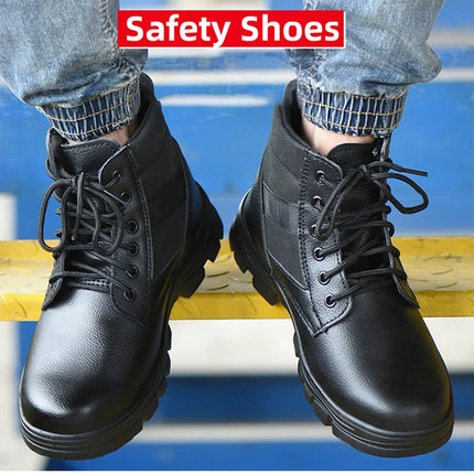 Men Safety Shoes Leather Boots Puncture-Proof Work Boots Steel Toe Shoes Safety Industrial Shoes Winter Boots Indestructible-KarWorkwear