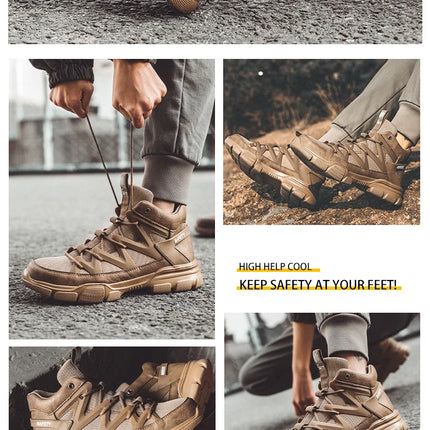 Work Boots Indestructible Safety Shoes Men Steel Toe Shoes Puncture-Proof Work Sneakers Male Footwear Adult Security Shoes-KarWorkwear