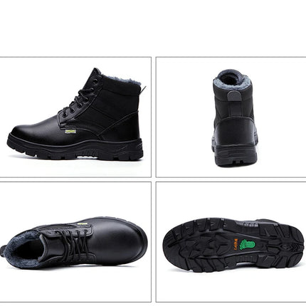 Men Safety Shoes Leather Boots Puncture-Proof Work Boots Steel Toe Shoes Safety Industrial Shoes Winter Boots Indestructible-KarWorkwear