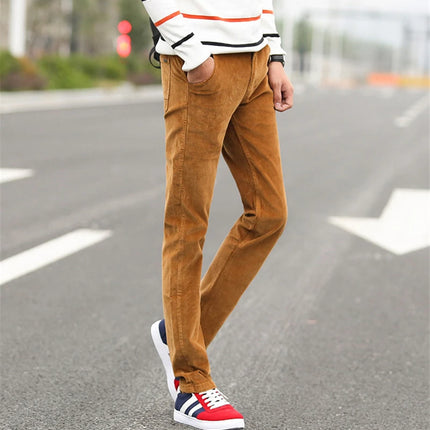 High Quality New Autumn and Winter Male Business Men's Trousers Straight Corduroy Corduroy Pants Breathable Casual Pants