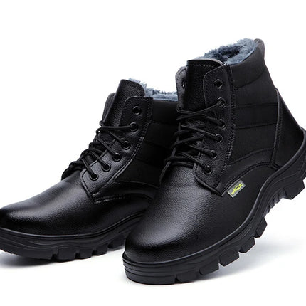 Men Safety Shoes Leather Boots Puncture-Proof Work Boots Steel Toe Shoes Safety Industrial Shoes Winter Boots Indestructible-KarWorkwear