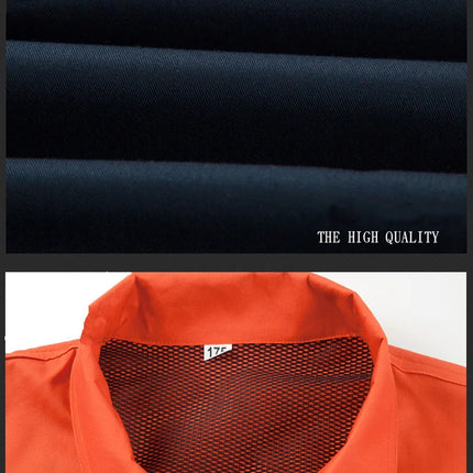 Summer Work Clothing Men Working Coveralls Reflective Tape Thin Breathable Uniforms Factory Workshop Service Car Repairman Suits-KarWorkwear
