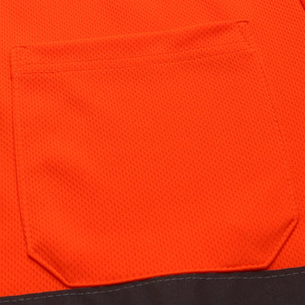 Custom Logo Safety Polo Shirt With Logo Orange Personalized High Visibility Reflective Shirt With Pockets Hi vis work shirt