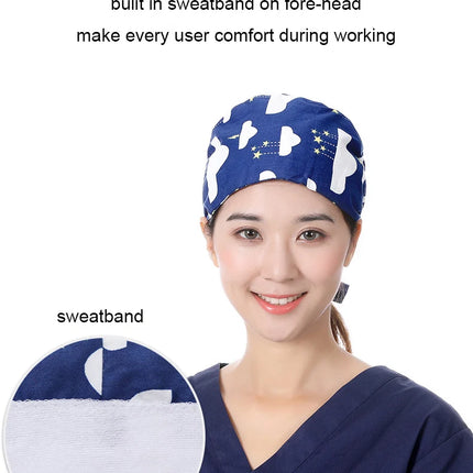 Sexy Leopard pattern Printed scrubs caps women Health Service Station Agency Work hat Beauty Hats laboratory nurses scrubs hat-KarWorkwear
