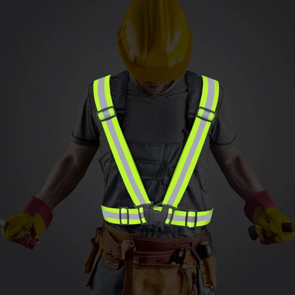 Reflective Vest Unisex High Visibility Adjustable Safety Vests Elastic Strip Security Traffic Night Working Running Cycling Vest