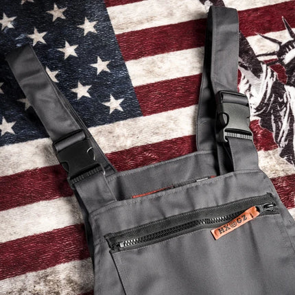 Men Long Sleeve Cargo Overalls Bib Pants Zipper Pockets Rompers Jumpsuit Fashion Labor Casual Coveralls Plus Size S-4xl