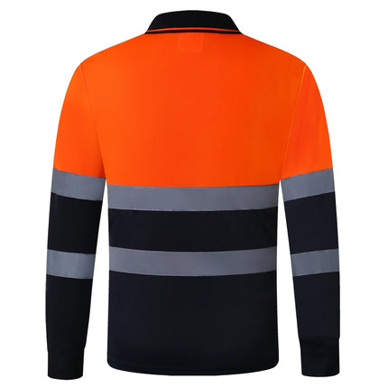 Custom Logo Safety Polo Shirt With Logo Orange Personalized High Visibility Reflective Shirt With Pockets Hi vis work shirt