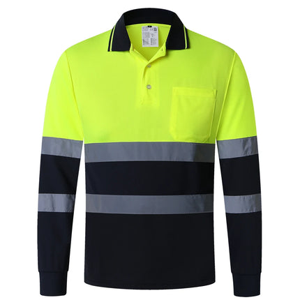 Custom Logo Safety Polo Shirt With Logo Orange Personalized High Visibility Reflective Shirt With Pockets Hi vis work shirt