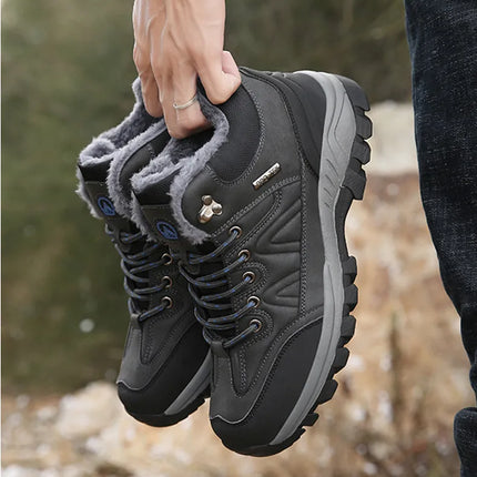 Brand Winter Men's Boots Warm Men's Snow Boots High Quality Leather Waterproof Men Sneakers Outdoor Men Hiking Boots Work Shoes