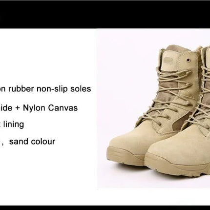 Men Desert Tactical Boots Mens Work Safty Shoes Special Force Waterproof Boot Lace Up Combat Ankle Boots Big Size-KarWorkwear