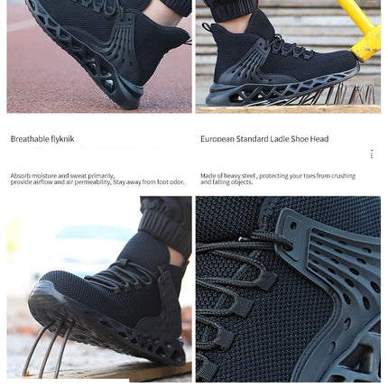 Men Safety Shoes with Metal Toe Indestructible Ryder Shoe Work Boots with Steel Toe Waterproof Breathable Sneakers Work Shoes-KarWorkwear