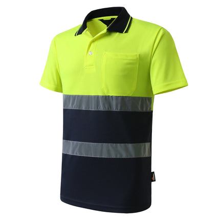 Custom Logo Safety Polo Shirt With Logo Orange Personalized High Visibility Reflective Shirt With Pockets Hi vis work shirt