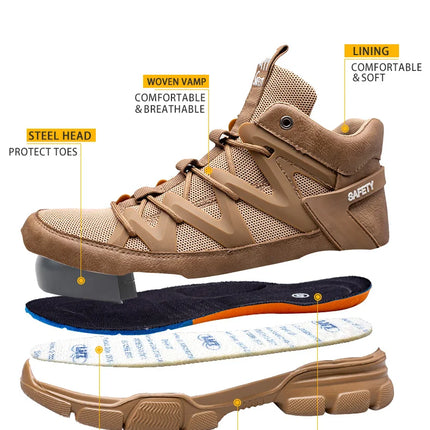 Work Boots Indestructible Safety Shoes Men Steel Toe Shoes Puncture-Proof Work Sneakers Male Footwear Adult Security Shoes-KarWorkwear