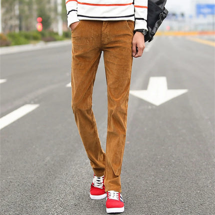 High Quality New Autumn and Winter Male Business Men's Trousers Straight Corduroy Corduroy Pants Breathable Casual Pants