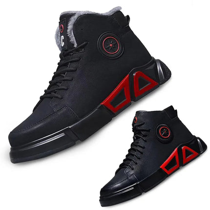 Winter Boots Safety Shoes Men High Quality Leather Shoes Indestructible Work Shoes Safety Steel Toe Shoes Plush Warm Men Boots 9-KarWorkwear