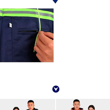 Winter Reflective Hooded Overalls Siamese Long-sleeve Coveralls Workshop Warm Thick Hi Vis Dust Proof Anti Fouling Jumpsuits
