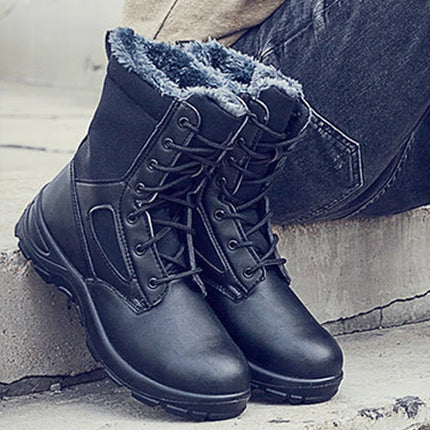 Men's Boots Safety Shoes Men Steel Toe Shoes Winter Boots Men Puncture-Proof Work Shoes Plush Warm Work Safety Boots Male Shoes-KarWorkwear