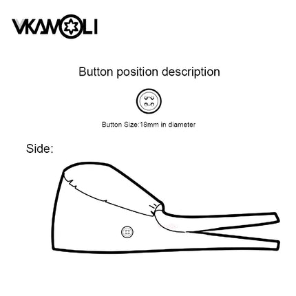 Solid color 100%cotton medical surgical cap nurse hair care Baotou scrub cap beauty salon nursing cap with button scrub hats