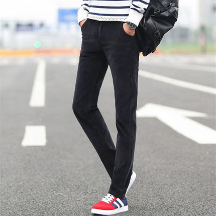 High Quality New Autumn and Winter Male Business Men's Trousers Straight Corduroy Corduroy Pants Breathable Casual Pants