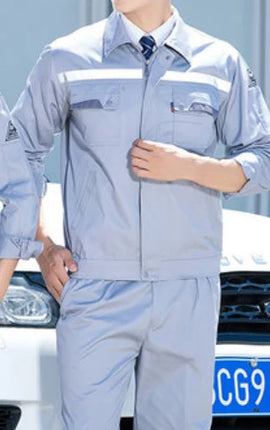 Plus Size men women Spring autumn coveralls Gas station auto repair electrician Anti-static work clothes set Reflective strip