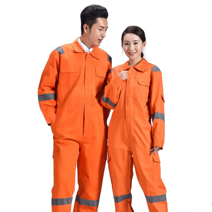 Cotton Work Uniforms Long Sleeve Safety Reflective Electrician Sailor Overall Workshop Auto Repair Fire-resistant Welding Suits-KarWorkwear
