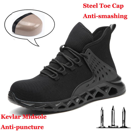 Men Safety Shoes with Metal Toe Indestructible Ryder Shoe Work Boots with Steel Toe Waterproof Breathable Sneakers Work Shoes-KarWorkwear