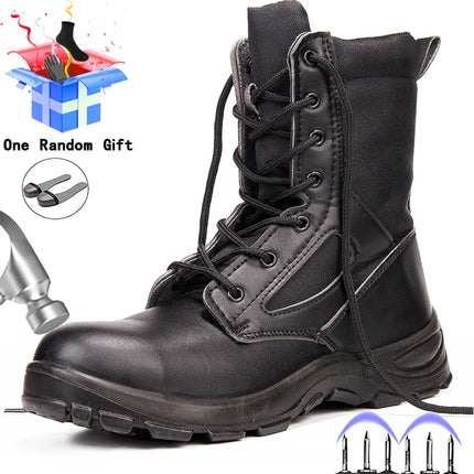 Men's Boots Safety Shoes Men Steel Toe Shoes Winter Boots Men Puncture-Proof Work Shoes Plush Warm Work Safety Boots Male Shoes-KarWorkwear