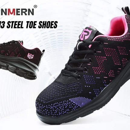 LARNMERN Safety Shoes for Women Anti-puncture Steel Toe Shoes Breathable Non Slip Work Shoes  Sneakers-KarWorkwear