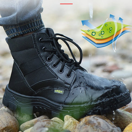 Men Safety Shoes Leather Boots Puncture-Proof Work Boots Steel Toe Shoes Safety Industrial Shoes Winter Boots Indestructible-KarWorkwear