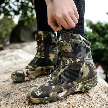 Men Desert Tactical Boots Mens Work Safty Shoes Special Force Waterproof Boot Lace Up Combat Ankle Boots Big Size-KarWorkwear