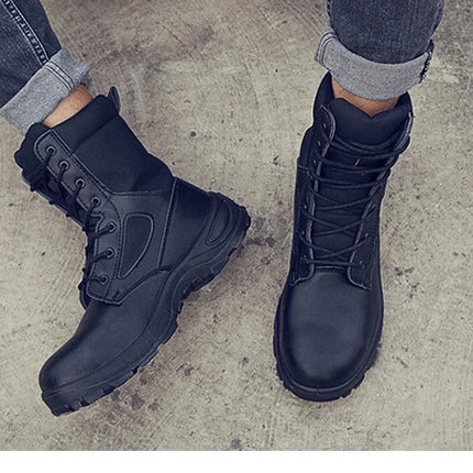 Men's Boots Safety Shoes Men Steel Toe Shoes Winter Boots Men Puncture-Proof Work Shoes Plush Warm Work Safety Boots Male Shoes-KarWorkwear