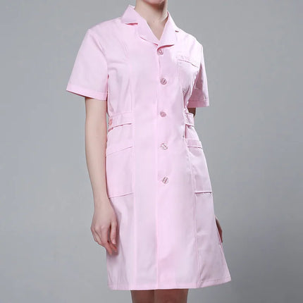 Scrub Uniforms Dress Robe White Women Nursing Scrubs Jacket Full Length Poly Cotton SPA Beautician Veterinary Work Wear Uniform-KarWorkwear