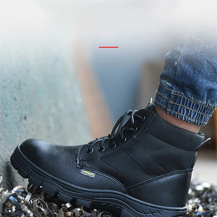 Men Safety Shoes Leather Boots Puncture-Proof Work Boots Steel Toe Shoes Safety Industrial Shoes Winter Boots Indestructible-KarWorkwear