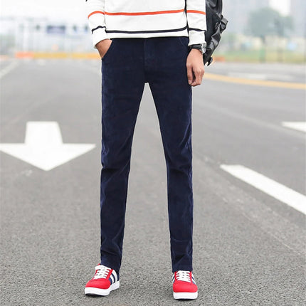 High Quality New Autumn and Winter Male Business Men's Trousers Straight Corduroy Corduroy Pants Breathable Casual Pants