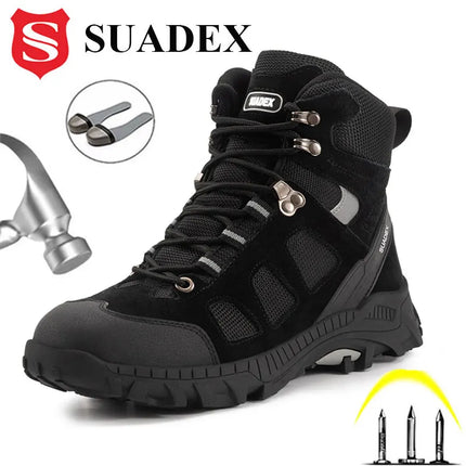 SUADEX Men Work Safety Boots Men Anti-smashing Industrial Work Shoes Anti-sand Desert Boot Outdoor Ankle Footwear EUR Size 37-48-KarWorkwear