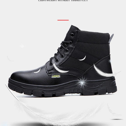 Men Safety Shoes Leather Boots Puncture-Proof Work Boots Steel Toe Shoes Safety Industrial Shoes Winter Boots Indestructible-KarWorkwear