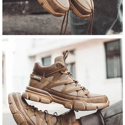 Work Boots Indestructible Safety Shoes Men Steel Toe Shoes Puncture-Proof Work Sneakers Male Footwear Adult Security Shoes-KarWorkwear