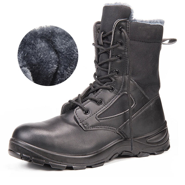 Men's Boots Safety Shoes Men Steel Toe Shoes Winter Boots Men Puncture-Proof Work Shoes Plush Warm Work Safety Boots Male Shoes-KarWorkwear