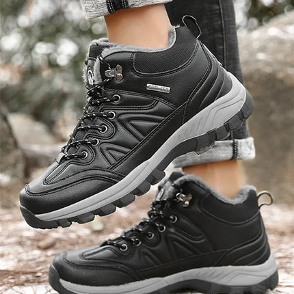 Brand Winter Men's Boots Warm Men's Snow Boots High Quality Leather Waterproof Men Sneakers Outdoor Men Hiking Boots Work Shoes