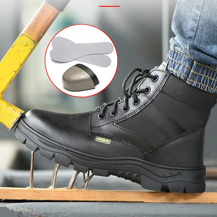 Men Safety Shoes Leather Boots Puncture-Proof Work Boots Steel Toe Shoes Safety Industrial Shoes Winter Boots Indestructible-KarWorkwear