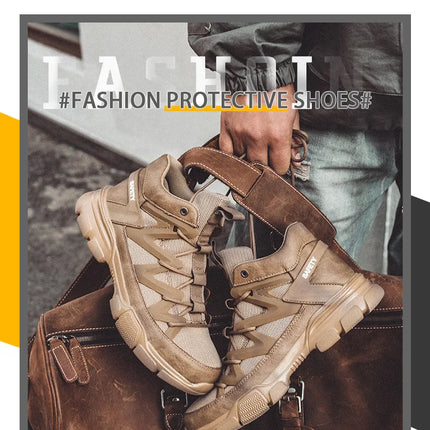 Work Boots Indestructible Safety Shoes Men Steel Toe Shoes Puncture-Proof Work Sneakers Male Footwear Adult Security Shoes-KarWorkwear