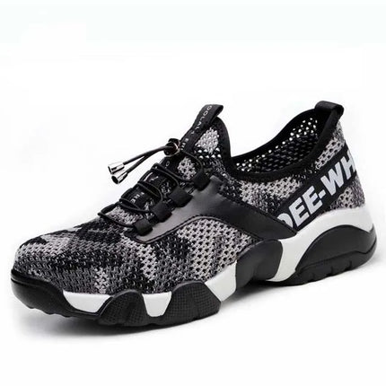 2024 New Men Steel Nose Safety Work Shoes Grid Lightweight Breathable Women Casual Sneaker Prevent Piercing Protective Boots 48-KarWorkwear