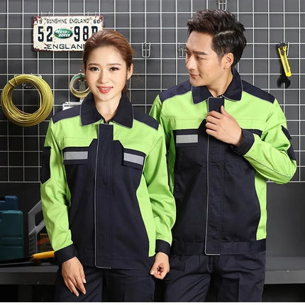 2020spring Autumn Reflective Work Clothing Set Men Women Wear-resistant Coveralls Auto Repair Factory Workshop Uniforms-KarWorkwear