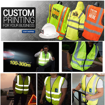 Reflective Safety Vest Custom LOGO TEXT High Visibility Work Vest Construction Work Uniforms Engineer Safety Vest