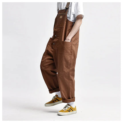 Tools and Workwear Multi-pocket Overalls Men Safari Style! Work Bib Trousers Men's Worker Cargo Pants Multifunctional Coveralls