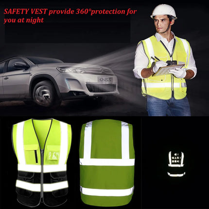 Customized Your Text Logo Reflective motocycle Safety Vest Hi Visibility Construction Work Uniform Security ANSI Class 2-KarWorkwear