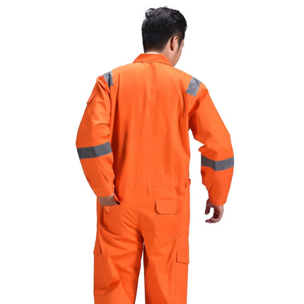 Cotton Work Uniforms Long Sleeve Safety Reflective Electrician Sailor Overall Workshop Auto Repair Fire-resistant Welding Suits-KarWorkwear